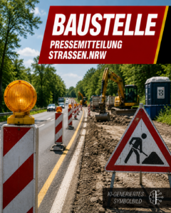 L813: Verkehrsbehinderungen durch Bauwerkserrichtung bei Paderborn-Schloß Neuhaus
