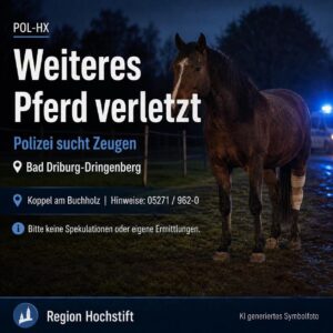 POL-HX: Weiteres Pferd verletzt – Polizei sucht Zeugen