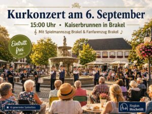 Kurkonzert am 6. September Kaiserbrunnen in Brakel