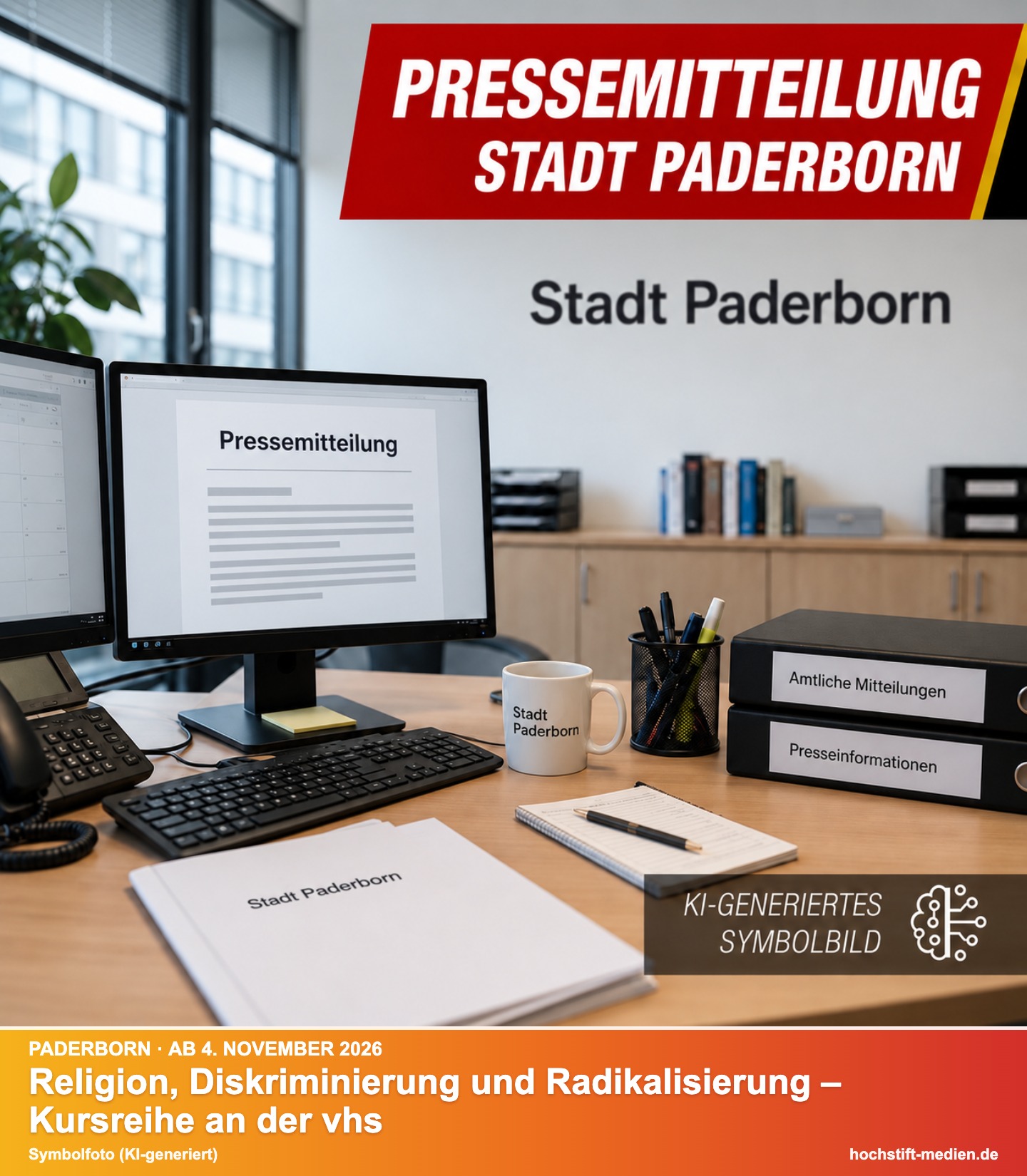 Symbolbild: Pressemitteilung Stadt Paderborn – Kurzinfo: Religion, Diskriminierung und Radikalisierung – Kursreihe an der vhs