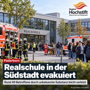 Realschule in der Paderborner Südstadt evakuiert – rund 40 Betroffene