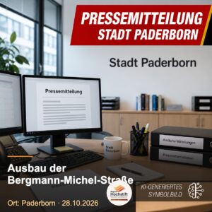 Ausbau der Bergmann-Michel-Straße in Paderborn beginnt am 3. November