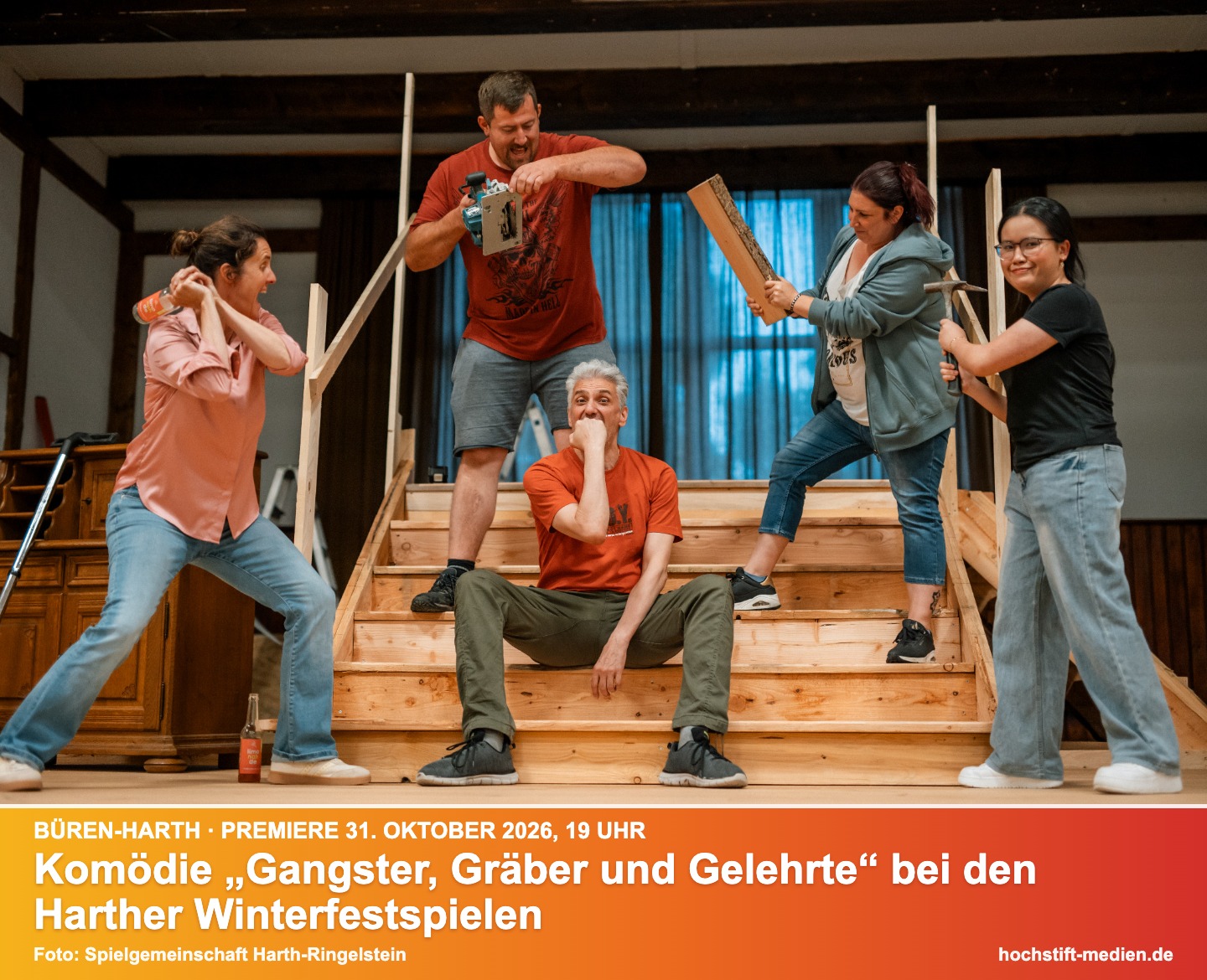 Komödie „Gangster, Gräber und Gelehrte“ bei den Harther Winterfestspielen – Büren-Harth · Premiere 31. Oktober 2026, 19 Uhr