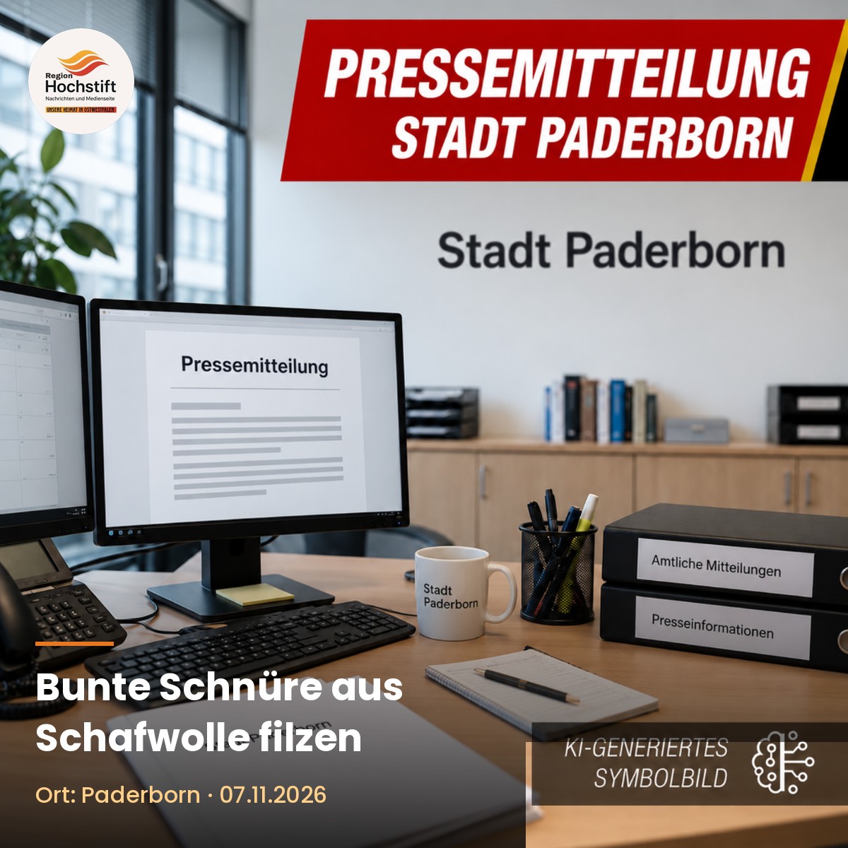 KI-generiertes Symbolbild Pressemitteilung Stadt Paderborn