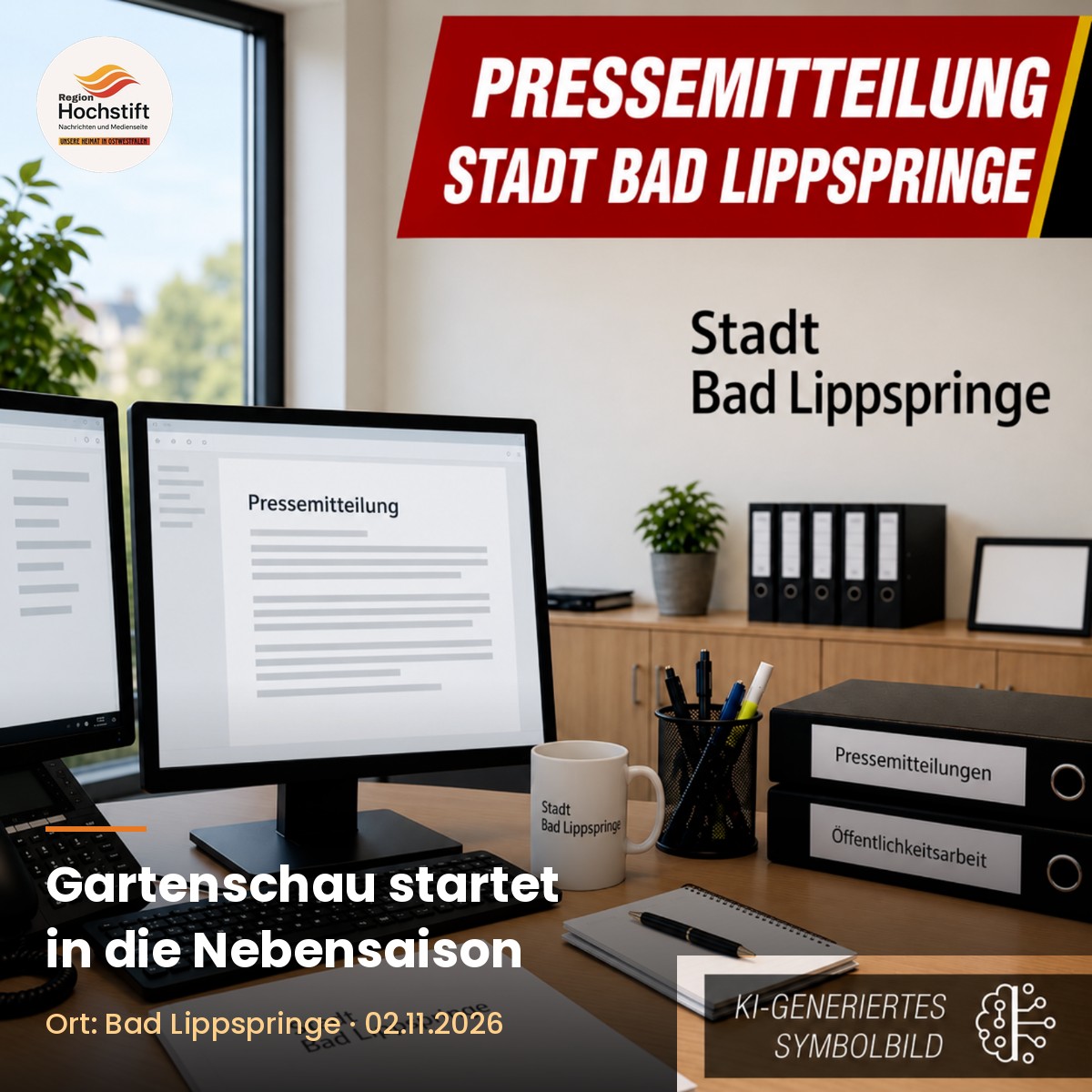 KI-generiertes Symbolbild Pressemitteilung Stadt Bad Lippspringe