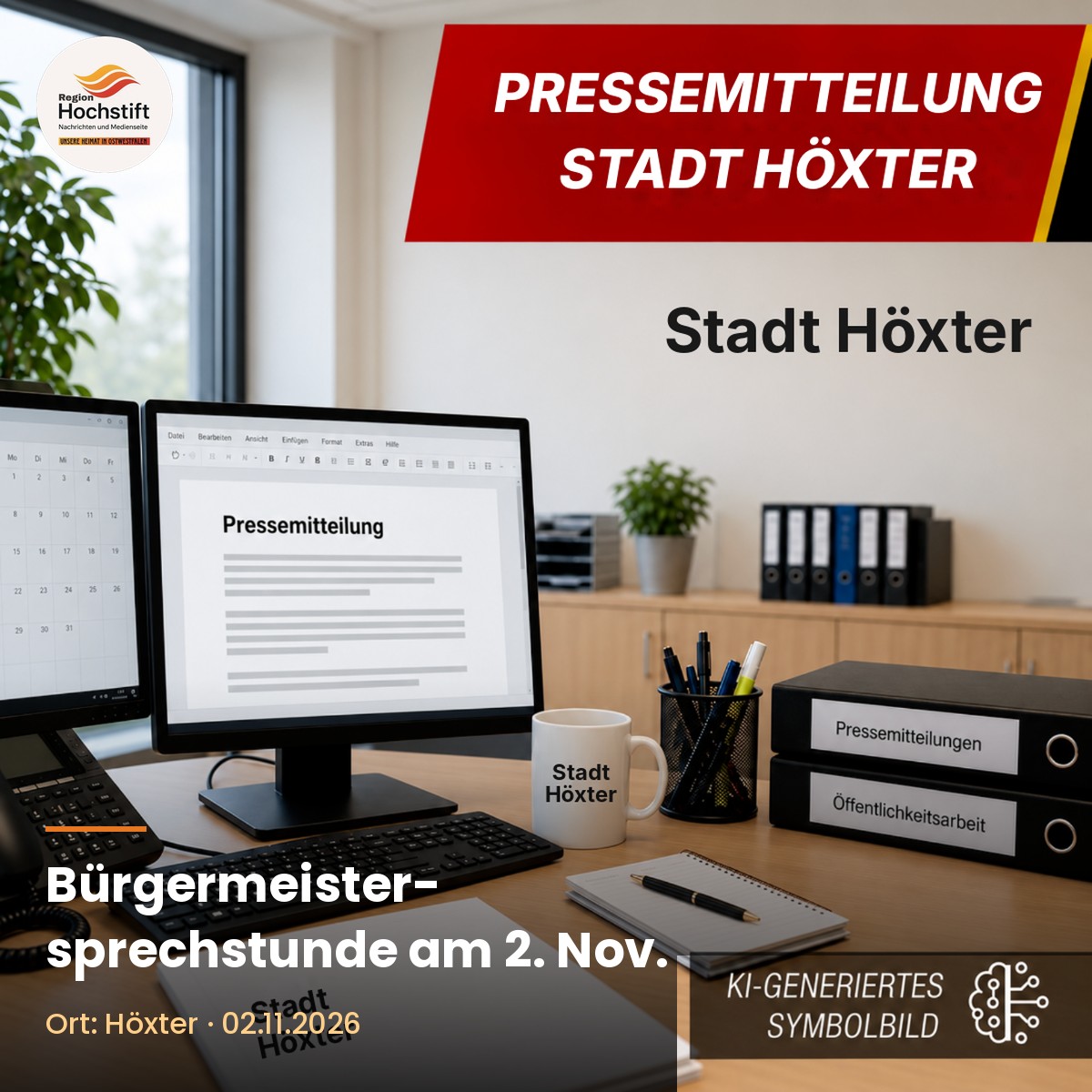 KI-generiertes Symbolbild Pressemitteilung Stadt Höxter