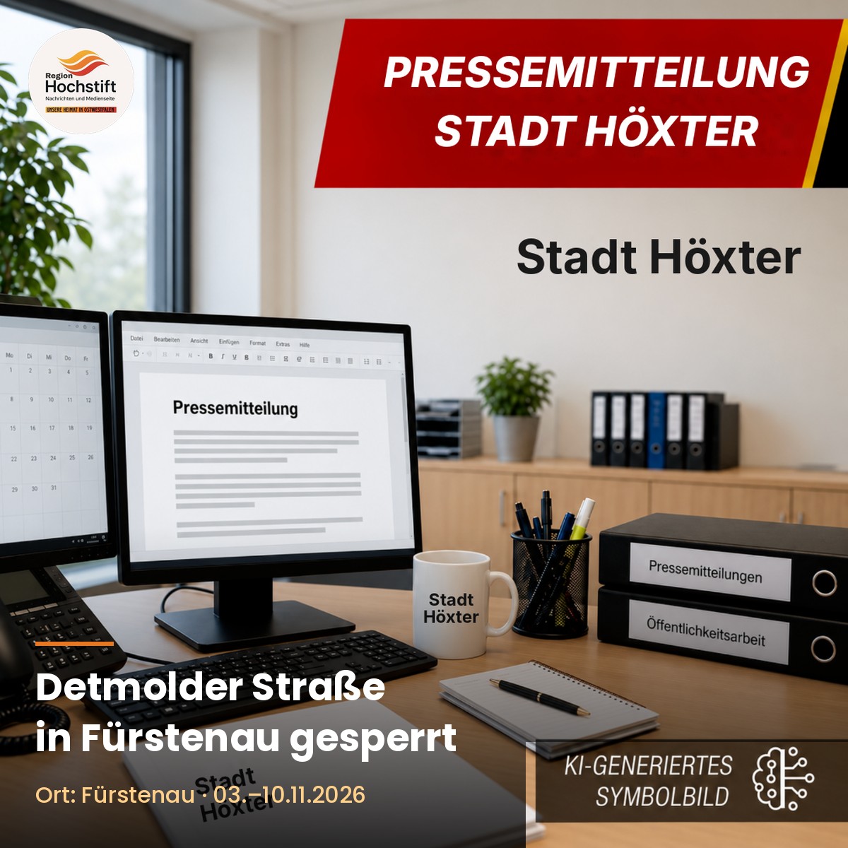 KI-generiertes Symbolbild Pressemitteilung Stadt Höxter