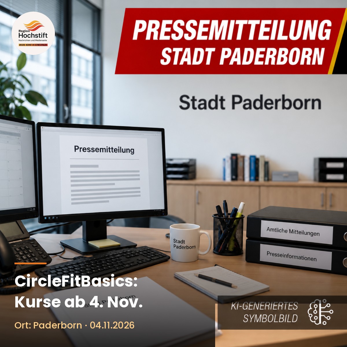 KI-generiertes Symbolbild Pressemitteilung Stadt Paderborn