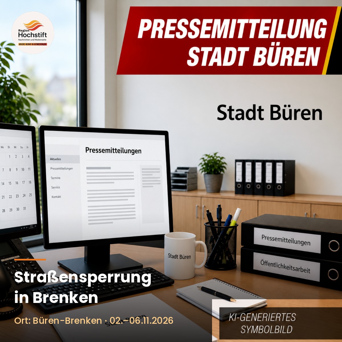 KI-generiertes Symbolbild Pressemitteilung Stadt Büren