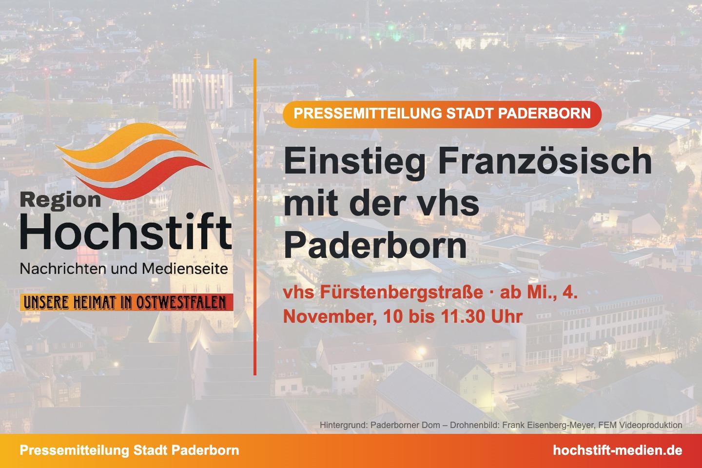 Grafik: Einstieg Französisch mit der vhs Paderborn