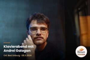 Klavierabend „Anthologie der Liebe“ mit Andrei Gologan am 8. November in Bad Driburg