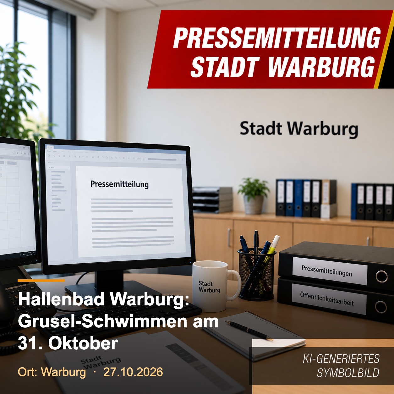 Symbolbild Stadt Warburg: Hallenbad Warburg, Grusel-Schwimmen am 31. Oktober