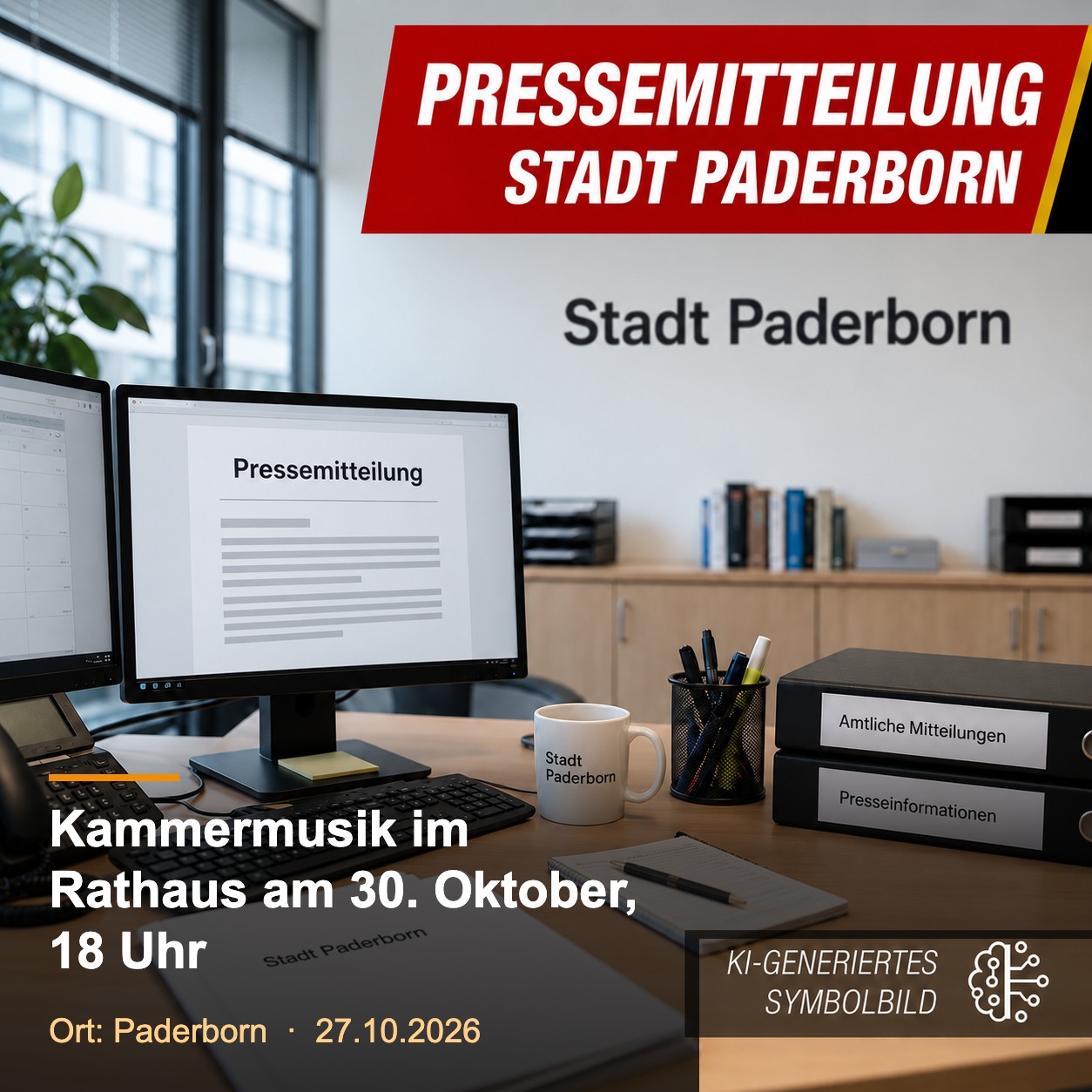 Symbolbild Stadt Paderborn: Kammermusik im Rathaus am 30. Oktober, 18 Uhr