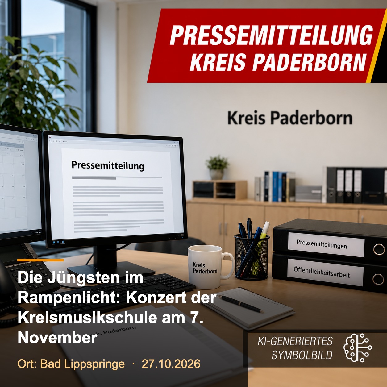Symbolbild Kreis Paderborn: Konzert der Kreismusikschule am 7. November in Bad Lippspringe