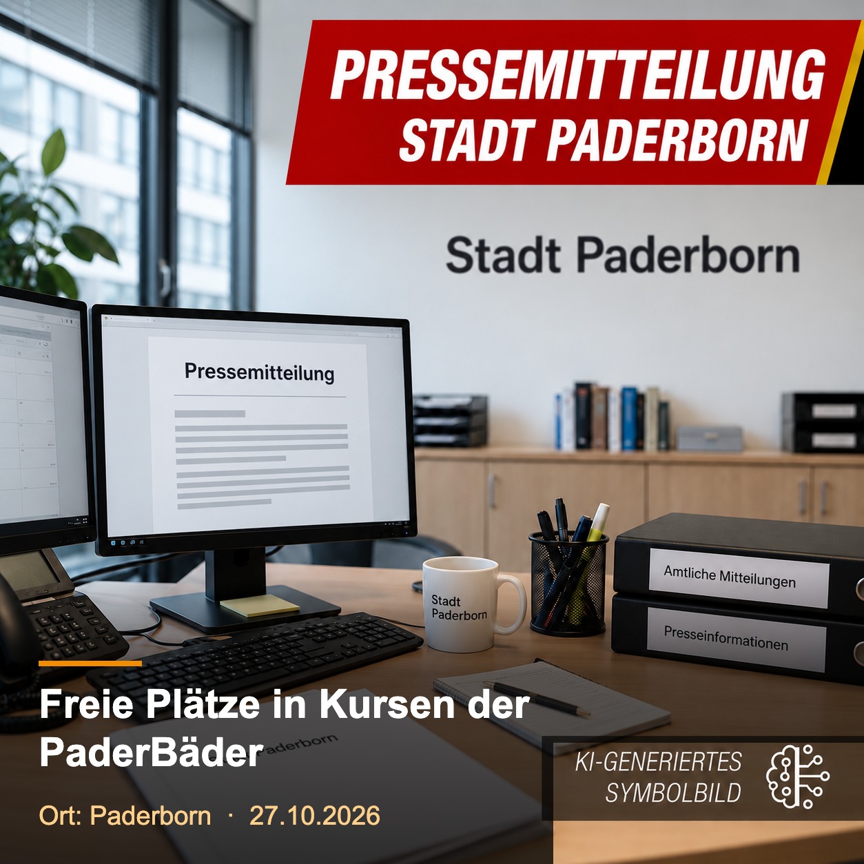 Symbolbild Stadt Paderborn: Freie Plätze in Kursen der PaderBäder