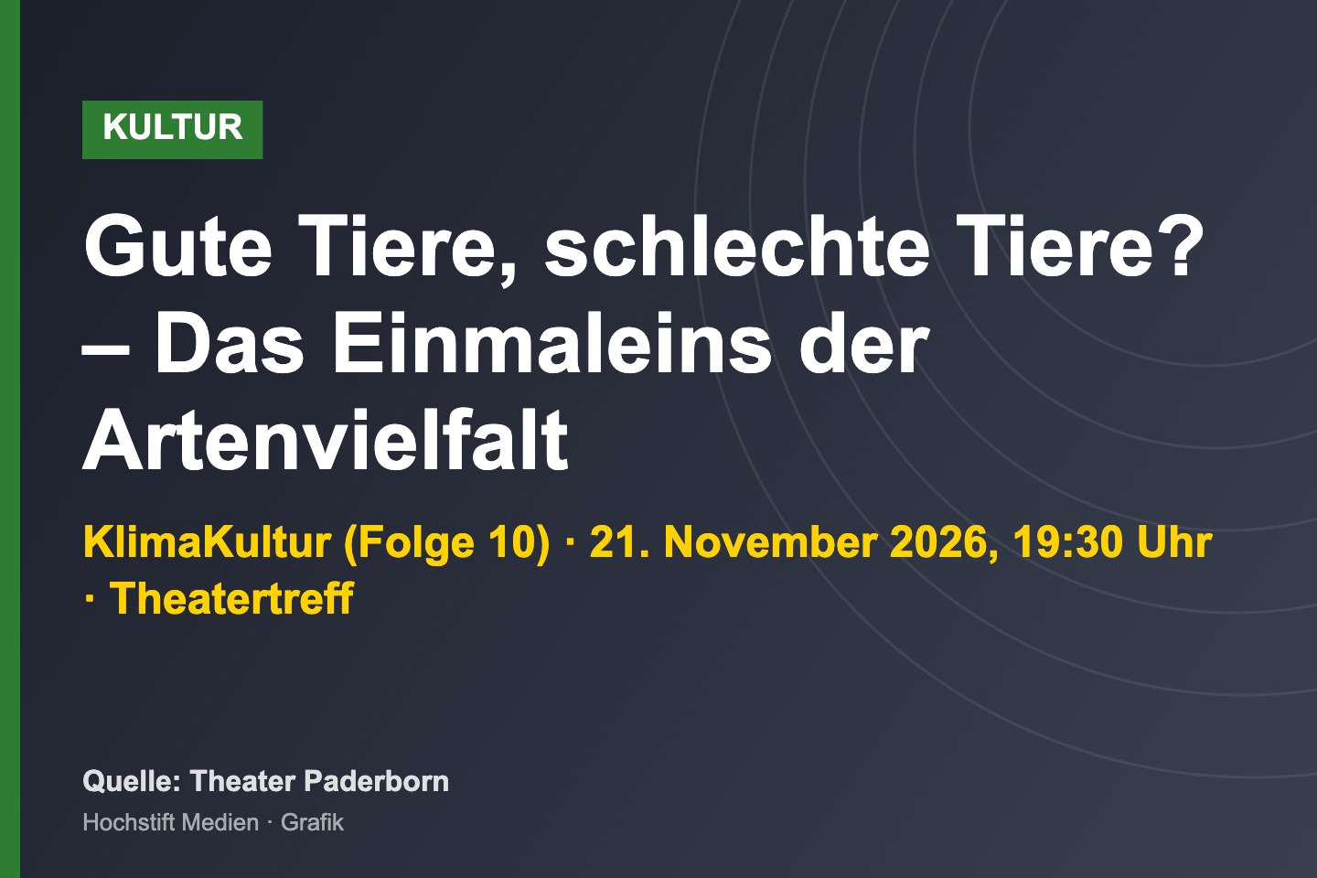 Grafik: KlimaKultur – Gute Tiere, schlechte Tiere? im Theater Paderborn