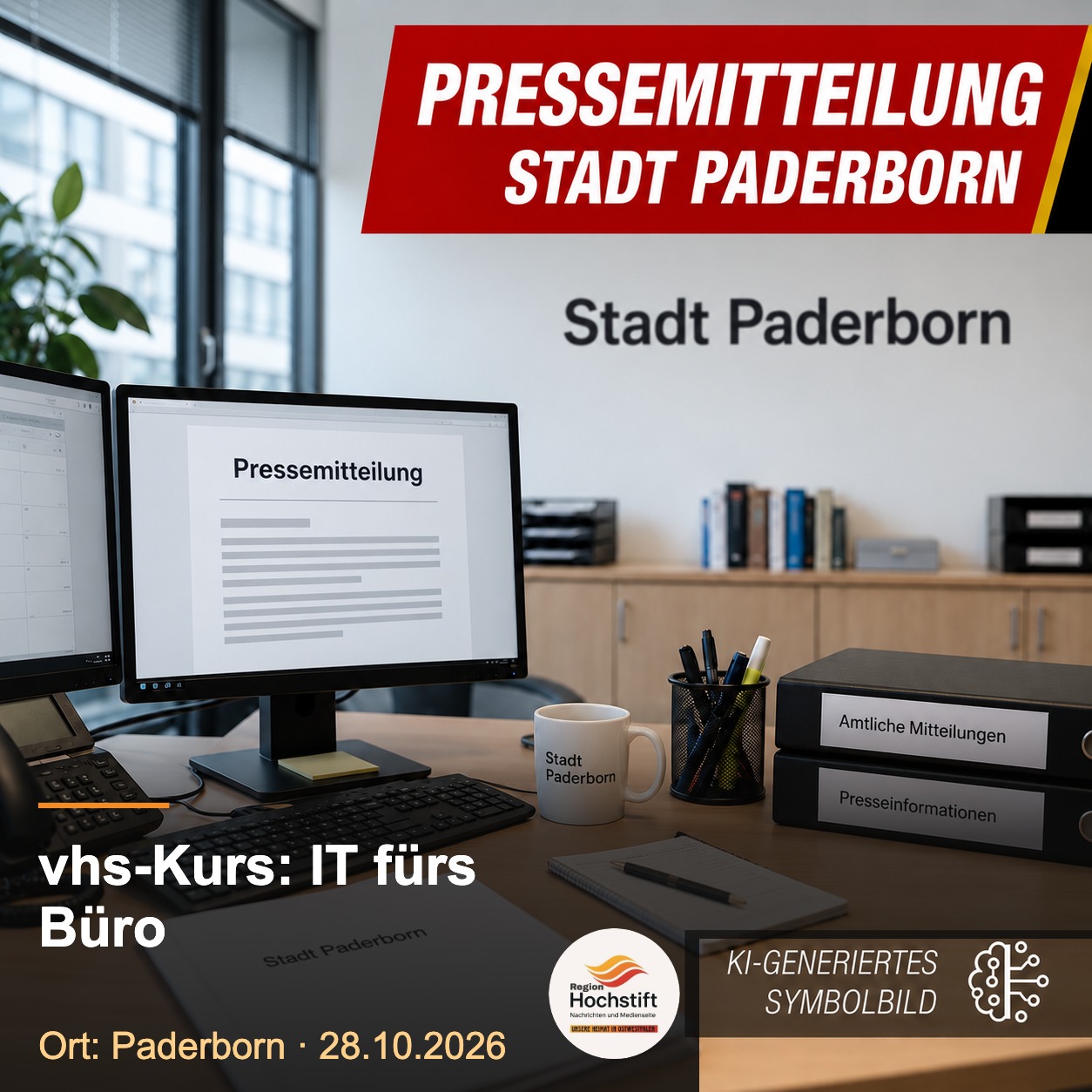 Symbolbild Stadt Paderborn zum vhs-Kurs IT fürs Büro