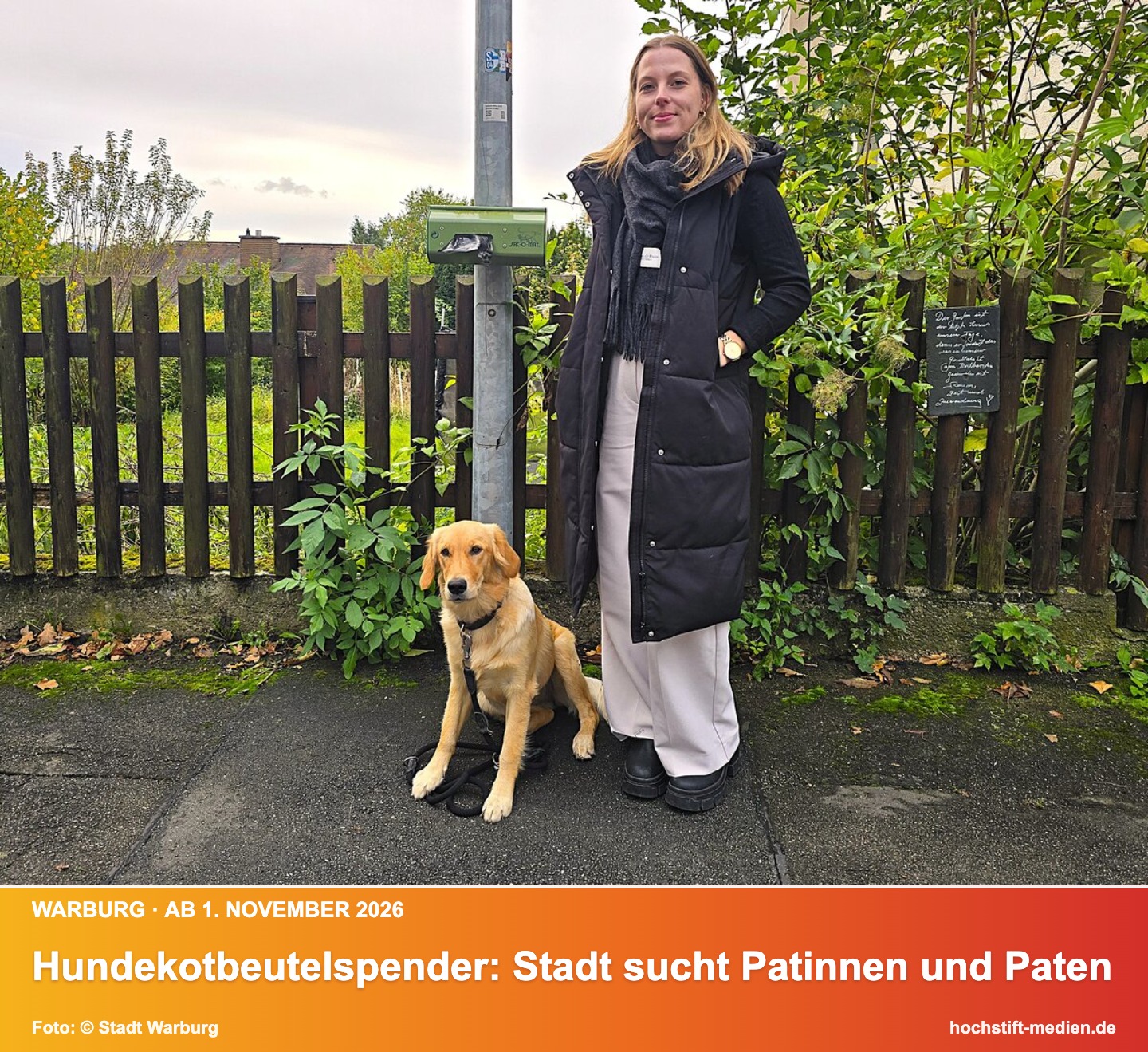 Hundekotbeutelspender in Warburg – Kurzinfo: Hundekotbeutelspender: Stadt sucht Patinnen und Paten