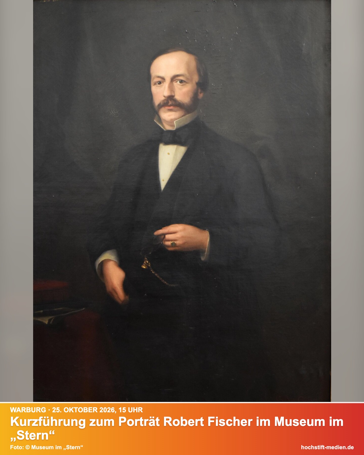 Porträt Robert Fischer (1820–1870), Ölgemälde im Museum im Stern Warburg – Kurzinfo: Kurzführung zum Porträt Robert Fischer im Museum im „Stern“
