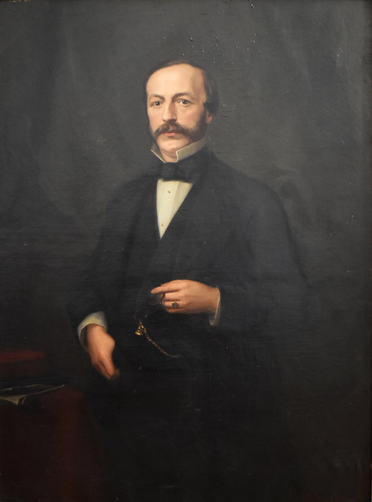 Porträt Robert Fischer (1820–1870), Ölgemälde im Museum im Stern Warburg